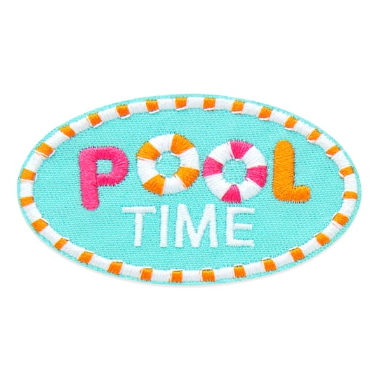 Pool Time Embroidered Iron-On & Adhesive Patch by Make Market®